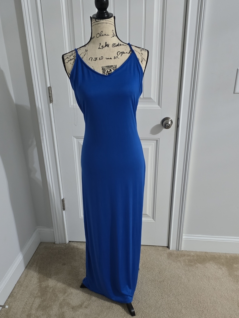 Absolutely Sleek Cobalt Blue Spaghetti Strap Maxi Dress